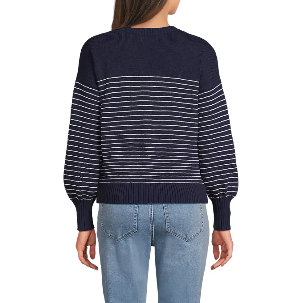 Women's Cotton Drifter Novelty Jacquard Crew Neck Sweater