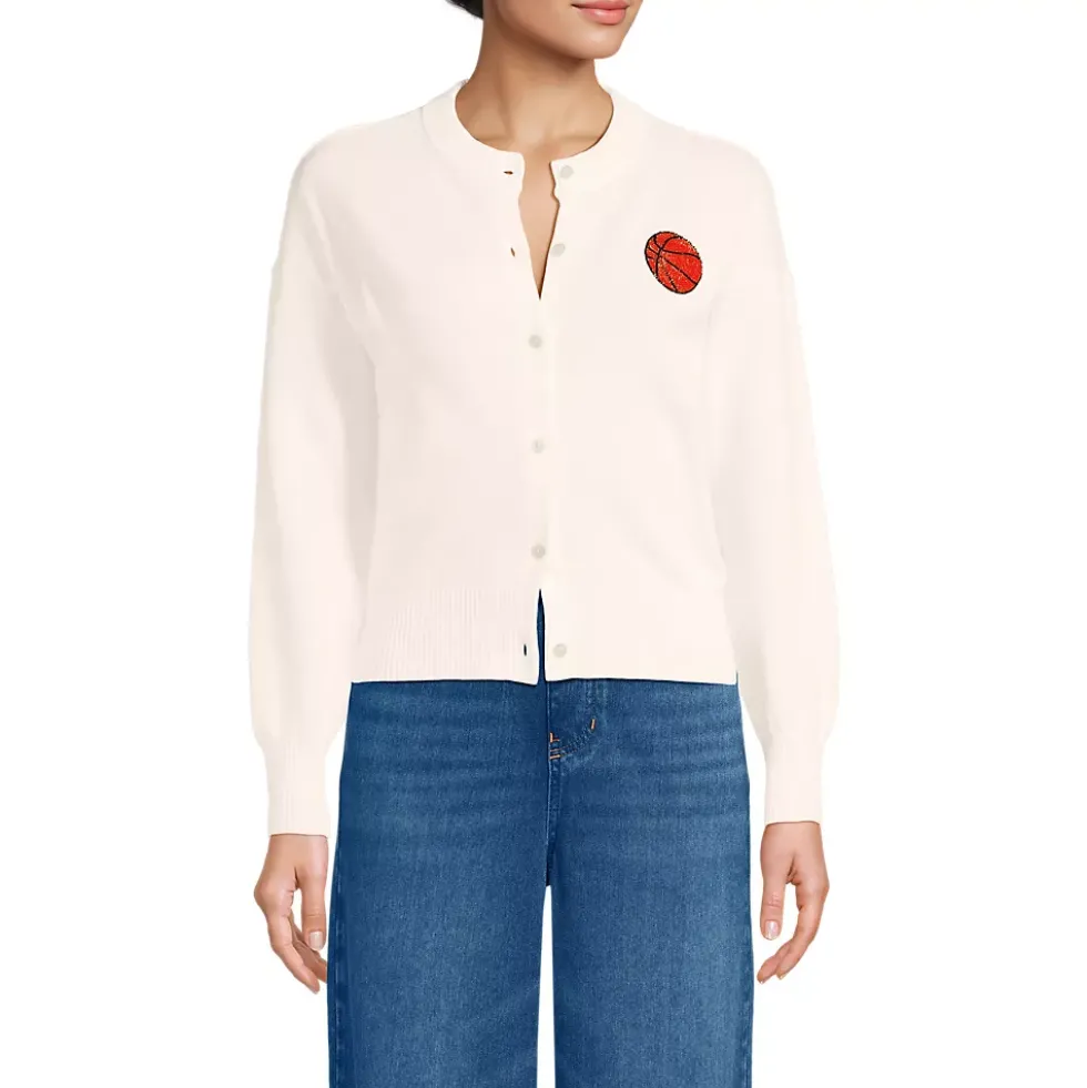 Women's Cotton Embellished Cardigan Sweater