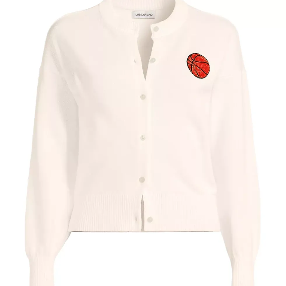 Women's Cotton Embellished Cardigan Sweater
