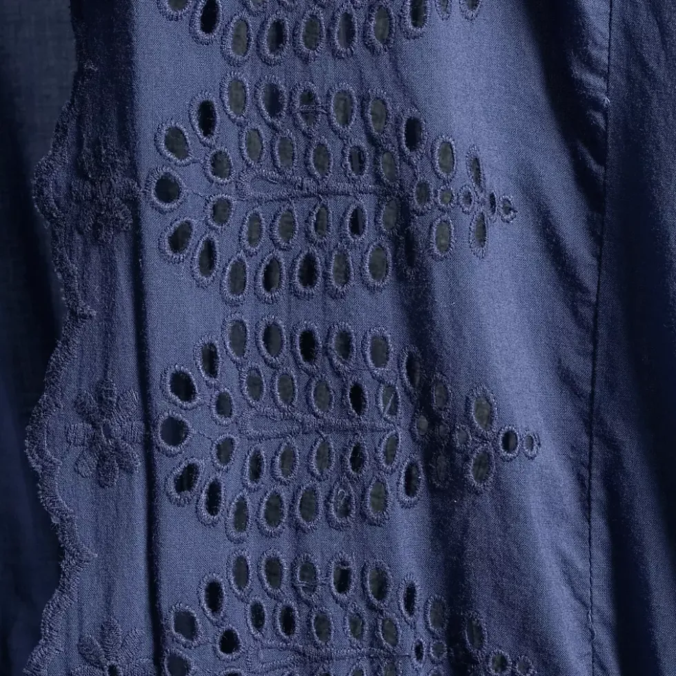 Women's Cotton Eyelet Tie Kimono Cover-Up