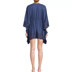 Women's Cotton Eyelet Tie Kimono Cover-Up