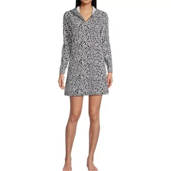 Women's Cotton Jersey Long Sleeve Hooded Swim Cover-up Dress