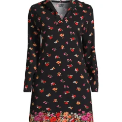 Women's Cotton Jersey Long Sleeve Hooded Swim Cover-up Dress