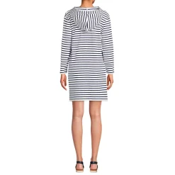 Women's Cotton Jersey Long Sleeve Hooded Swim Cover-up Dress