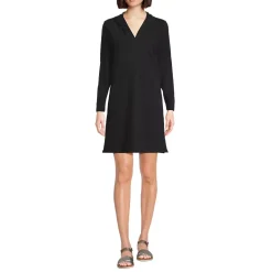 Women's Cotton Jersey Long Sleeve Hooded Swim Cover-up Dress