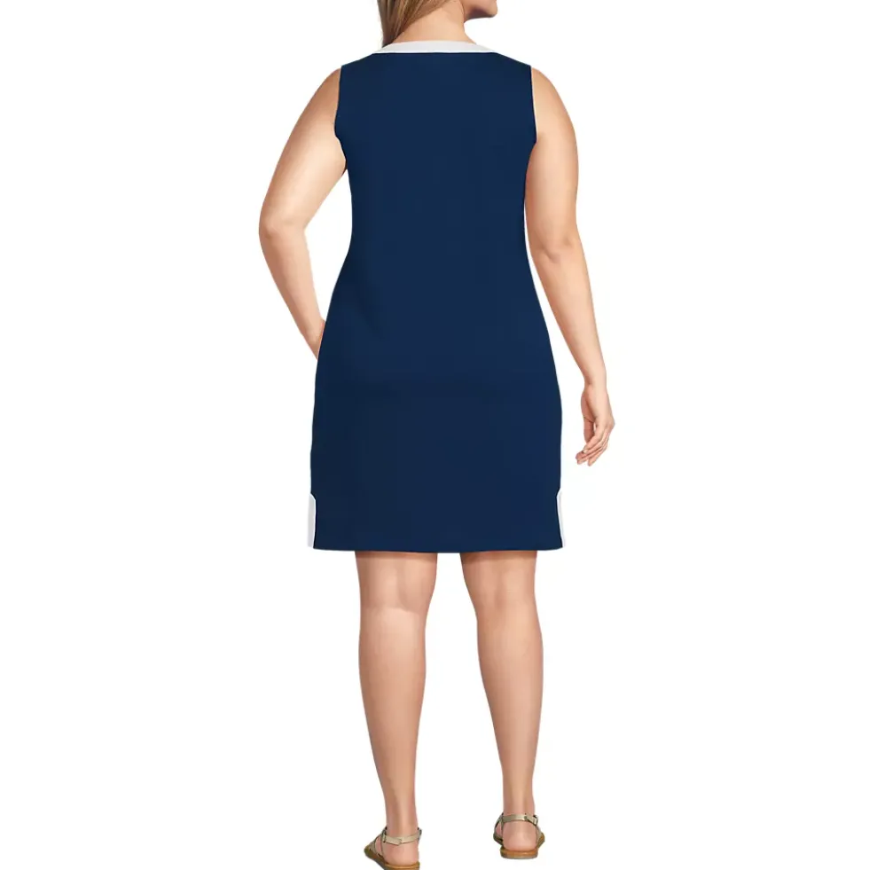 Women's Cotton Jersey Notch Neck Dress