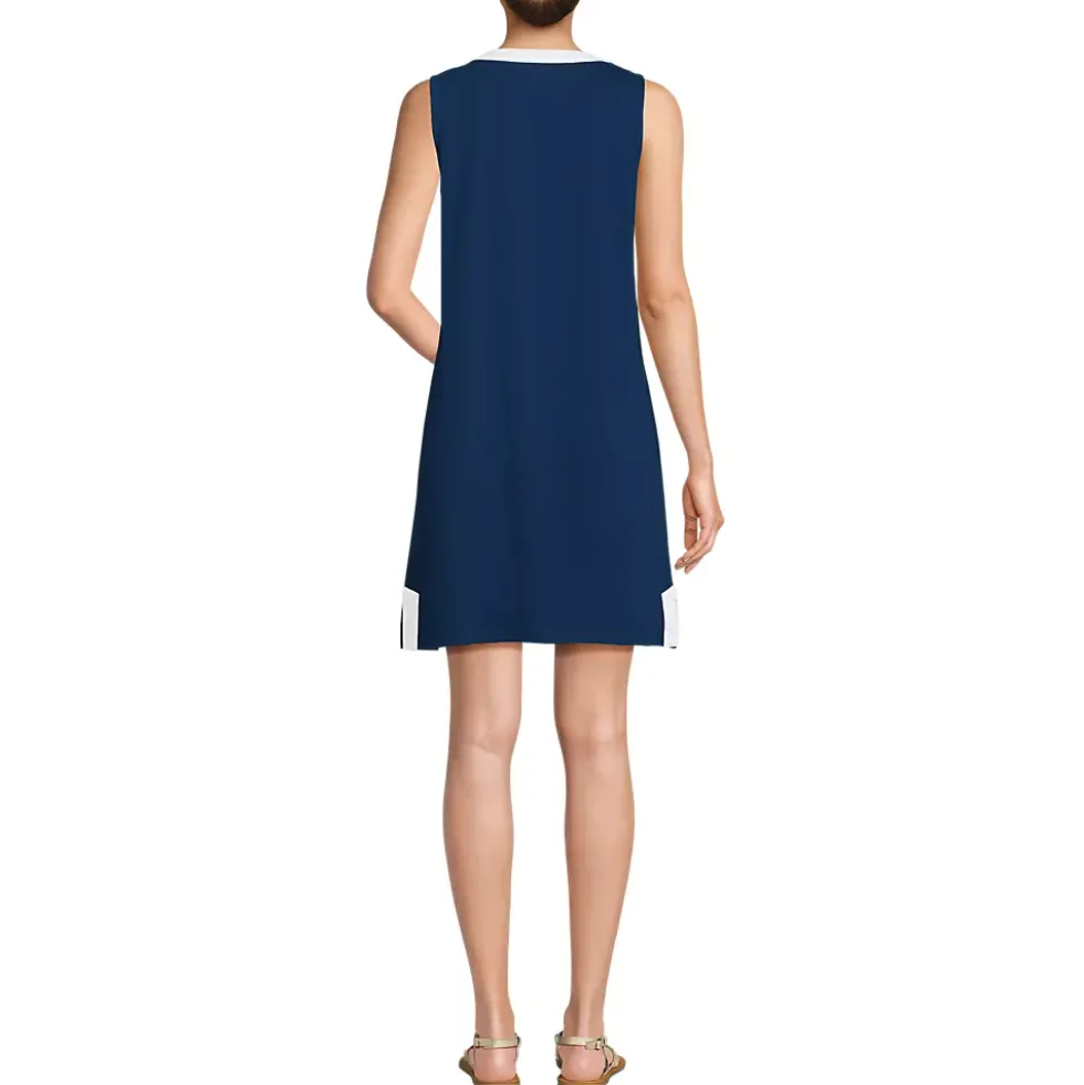 Women's Cotton Jersey Notch Neck Dress