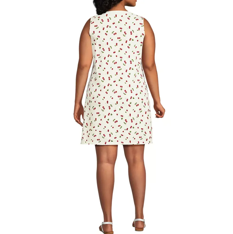 Women's Cotton Jersey Notch Neck Dress