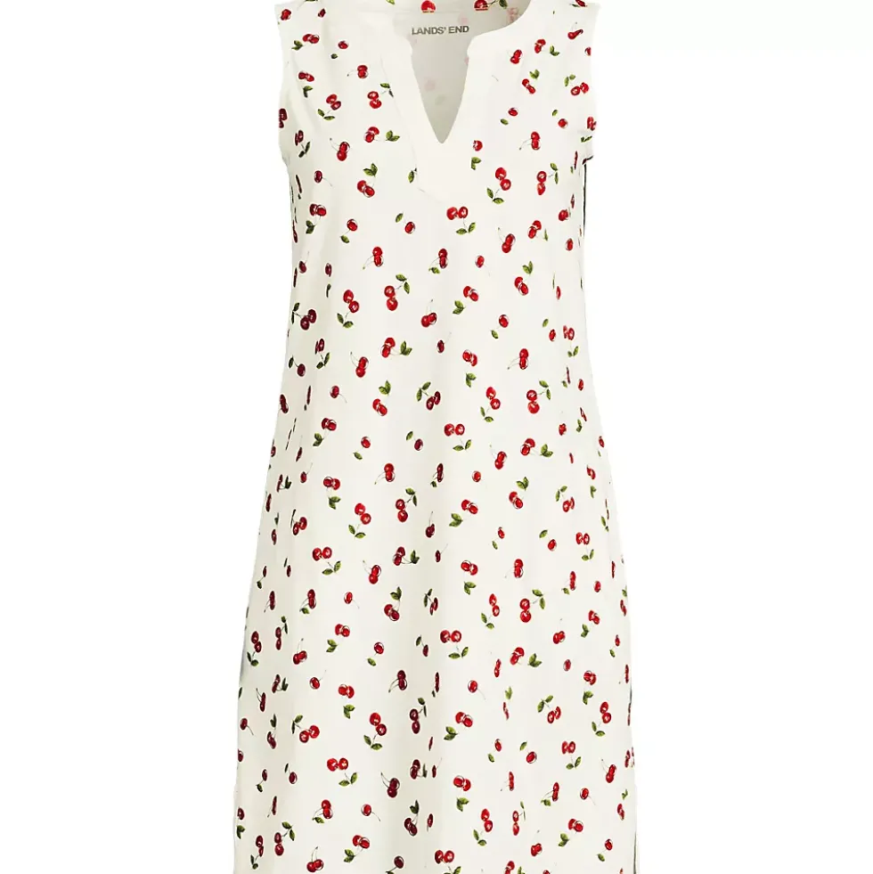 Women's Cotton Jersey Notch Neck Dress