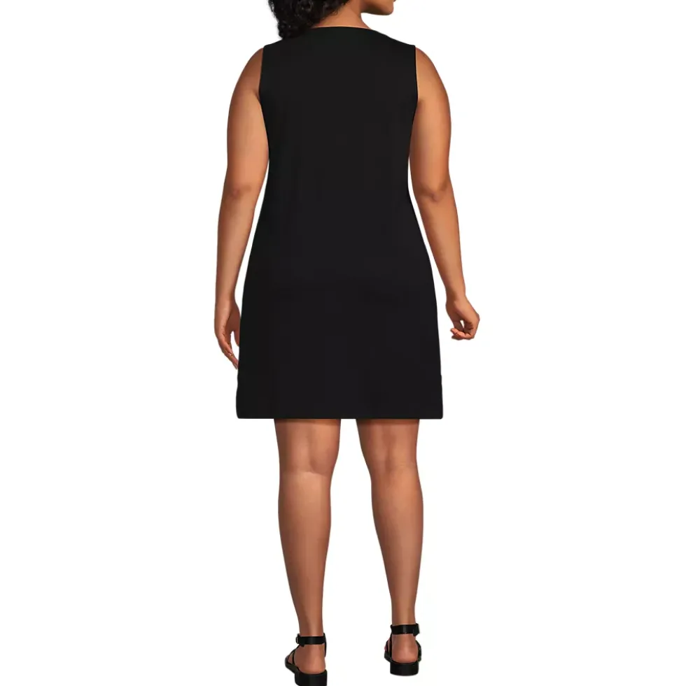 Women's Cotton Jersey Notch Neck Dress