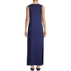 Women's Cotton Jersey Sleeveless Swim Cover-up Maxi Dress