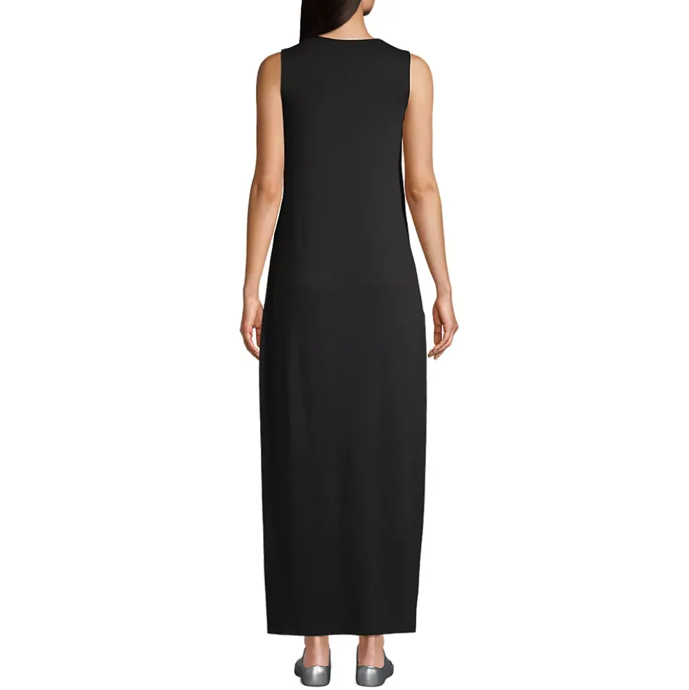 Women's Cotton Jersey Sleeveless Swim Cover-up Maxi Dress