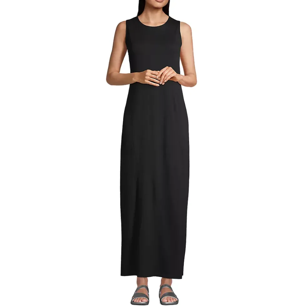 Women's Cotton Jersey Sleeveless Swim Cover-up Maxi Dress