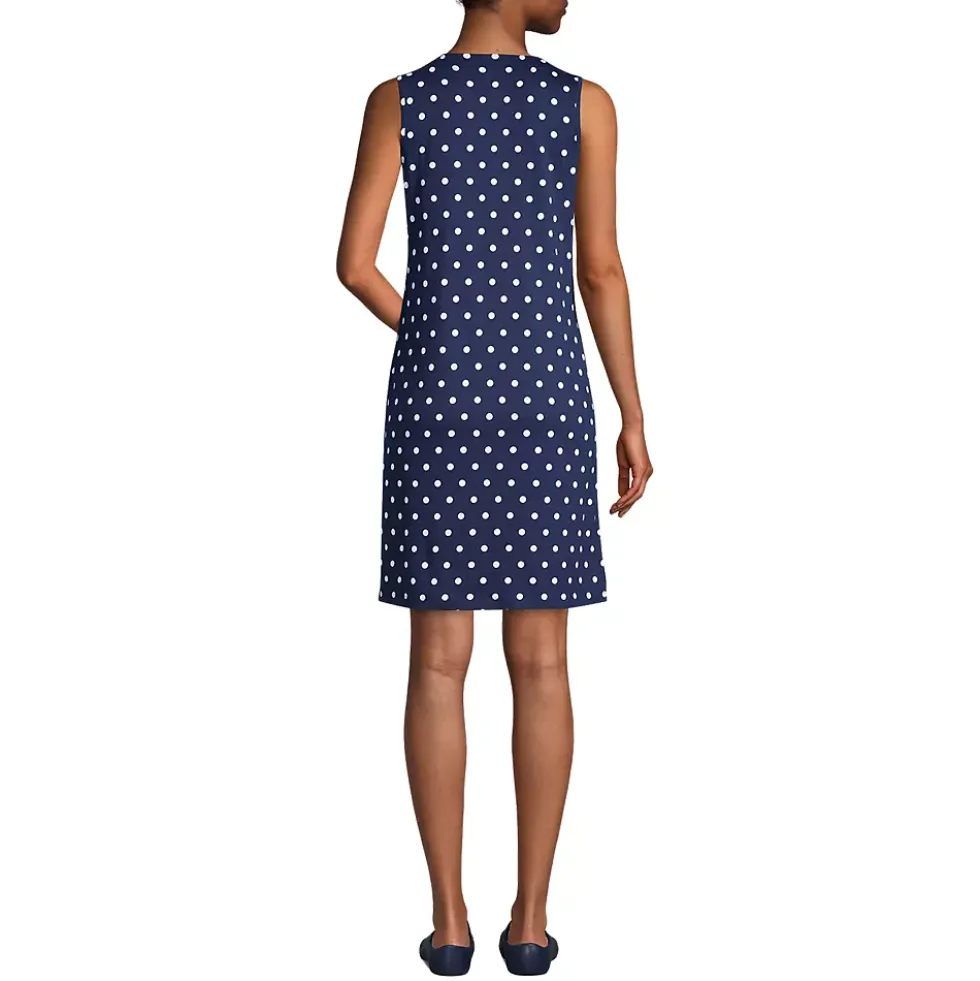 Women's Cotton Jersey Sleeveless Swim Cover-up Dress Print