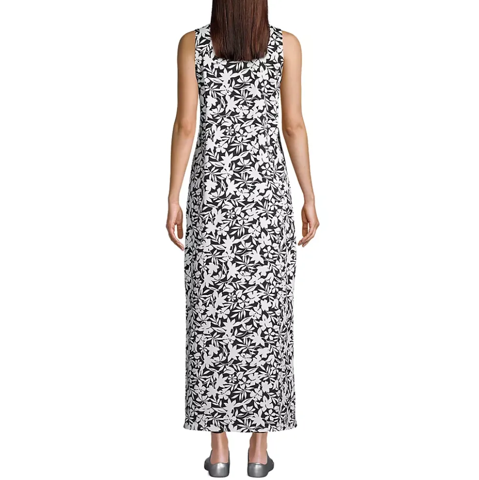Women's Cotton Jersey Sleeveless Swim Cover-up Maxi Dress