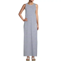 Women's Cotton Jersey Sleeveless Swim Cover-up Maxi Dress
