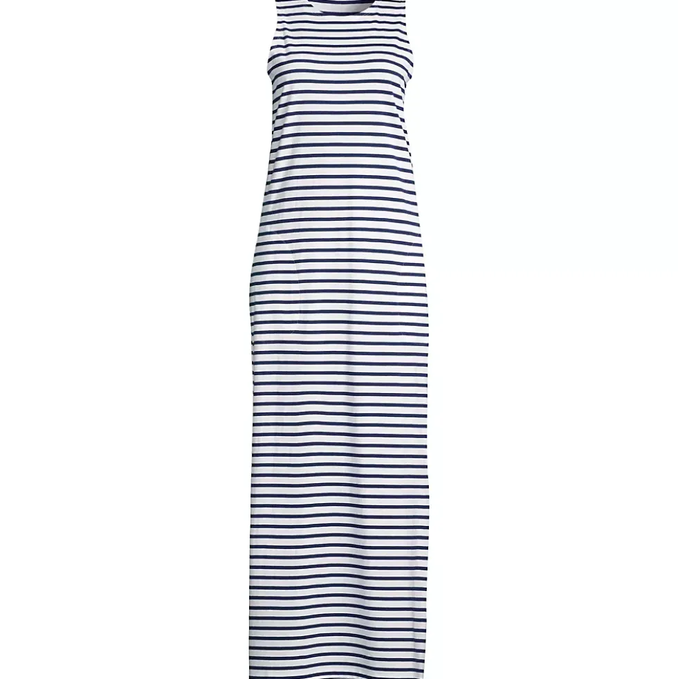 Women's Cotton Jersey Sleeveless Swim Cover-up Maxi Dress