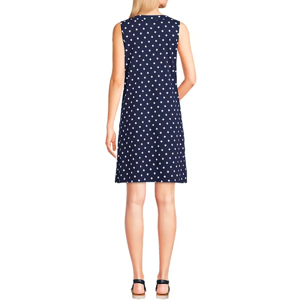 Women's Cotton Jersey Sleeveless Swim Cover-up Dress Print