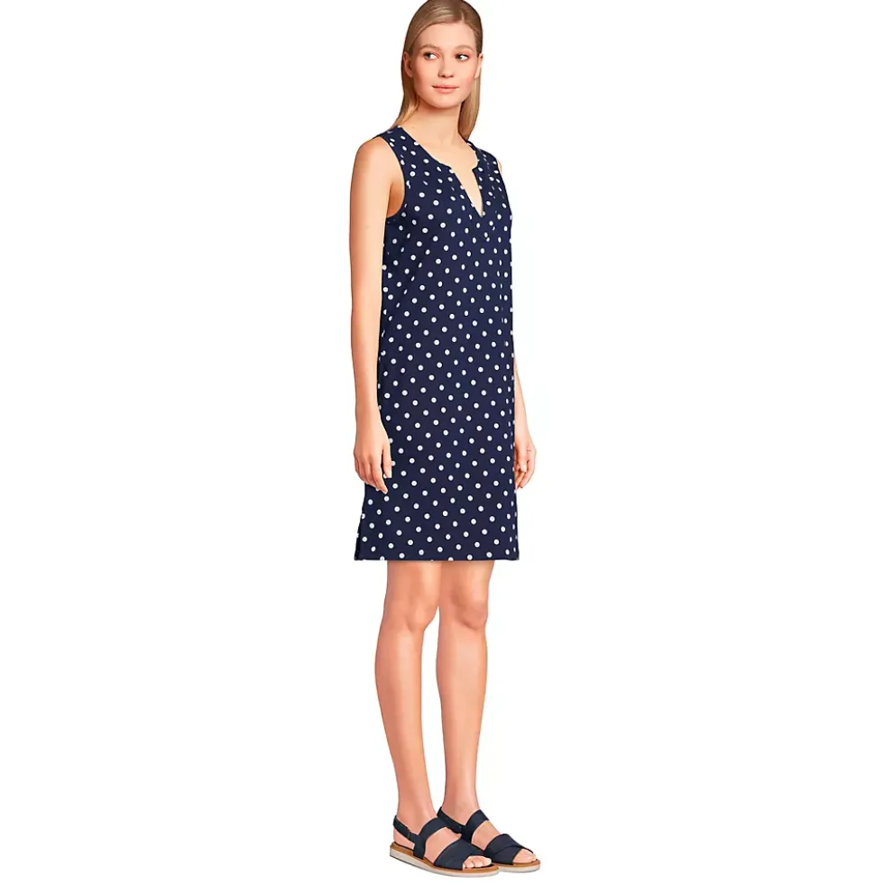 Women's Cotton Jersey Sleeveless Swim Cover-up Dress Print