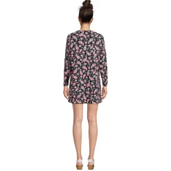 Women's Cotton Jersey V-neck Tunic Swim Cover-up Shirtdress