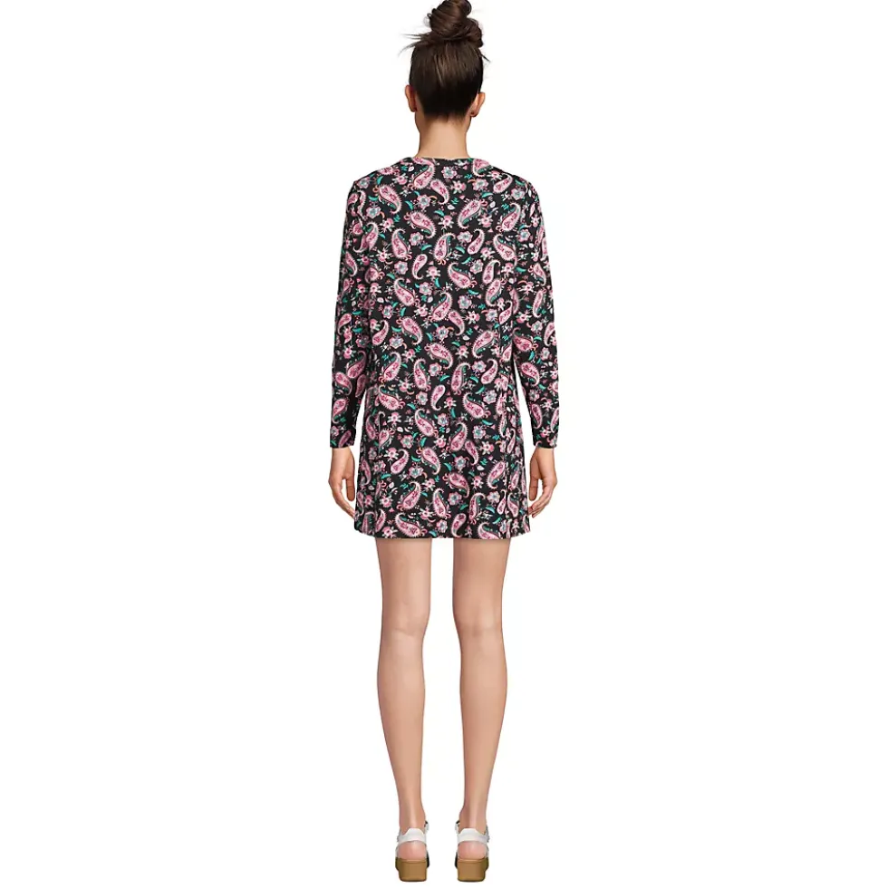 Women's Cotton Jersey V-neck Tunic Swim Cover-up Shirtdress