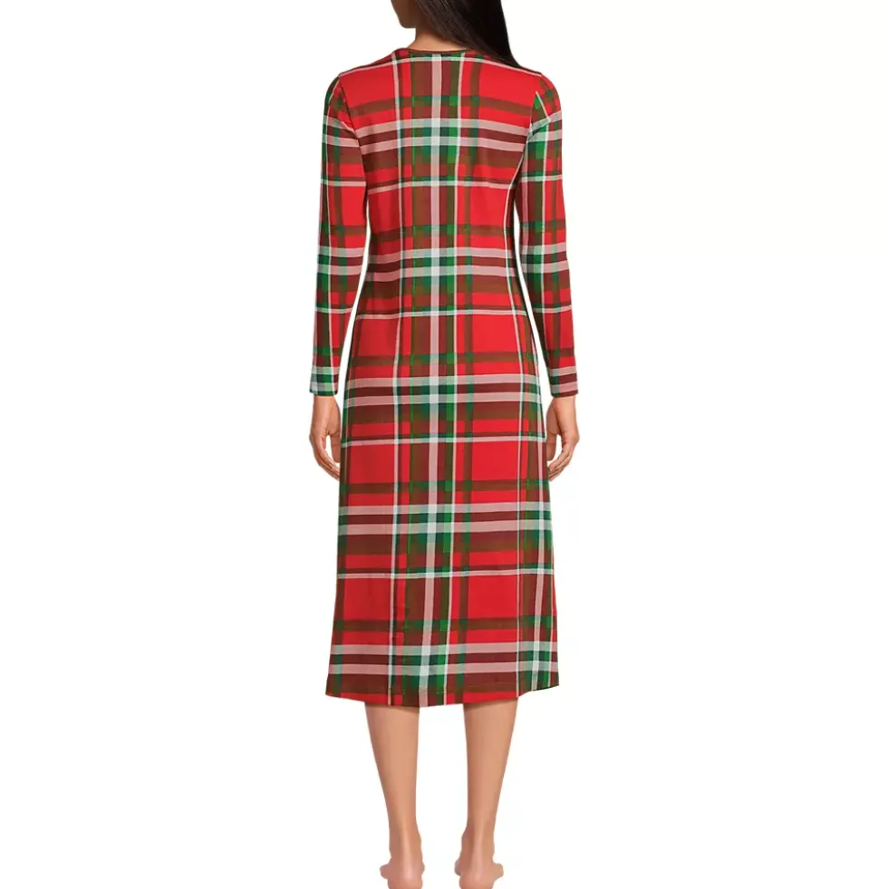 Women's Cotton Long Sleeve Midcalf Nightgown
