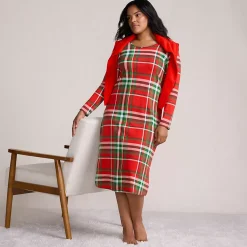 Women's Cotton Long Sleeve Midcalf Nightgown
