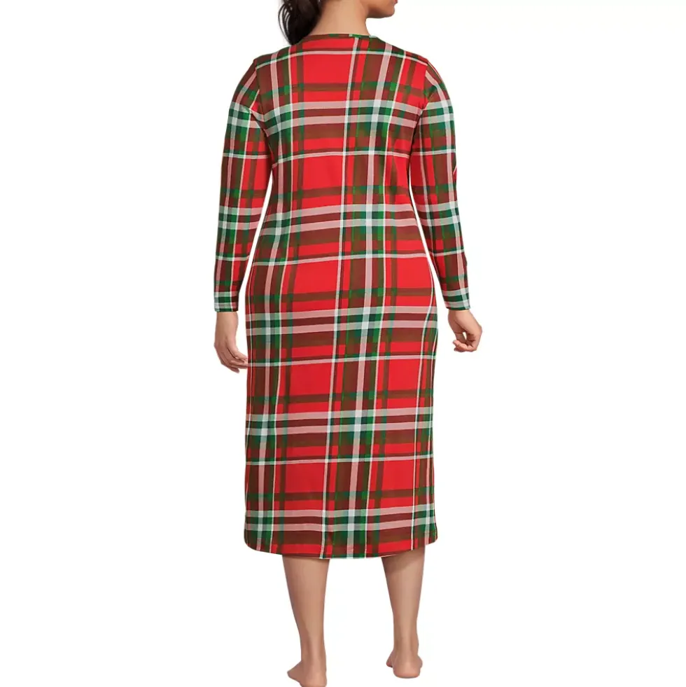 Women's Cotton Long Sleeve Midcalf Nightgown