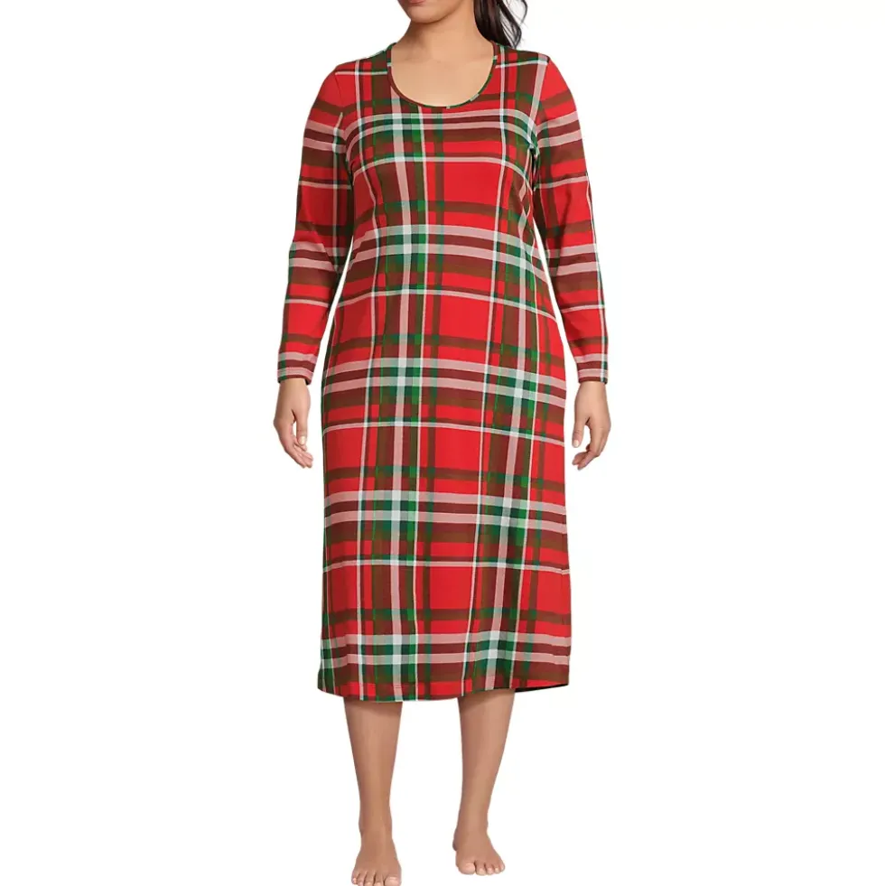 Women's Cotton Long Sleeve Midcalf Nightgown
