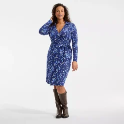 Women's Cotton Modal Collared Wrap Dress
