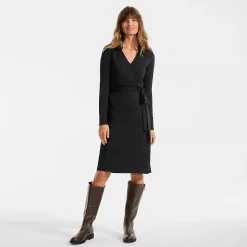 Women's Cotton Modal Collared Wrap Dress