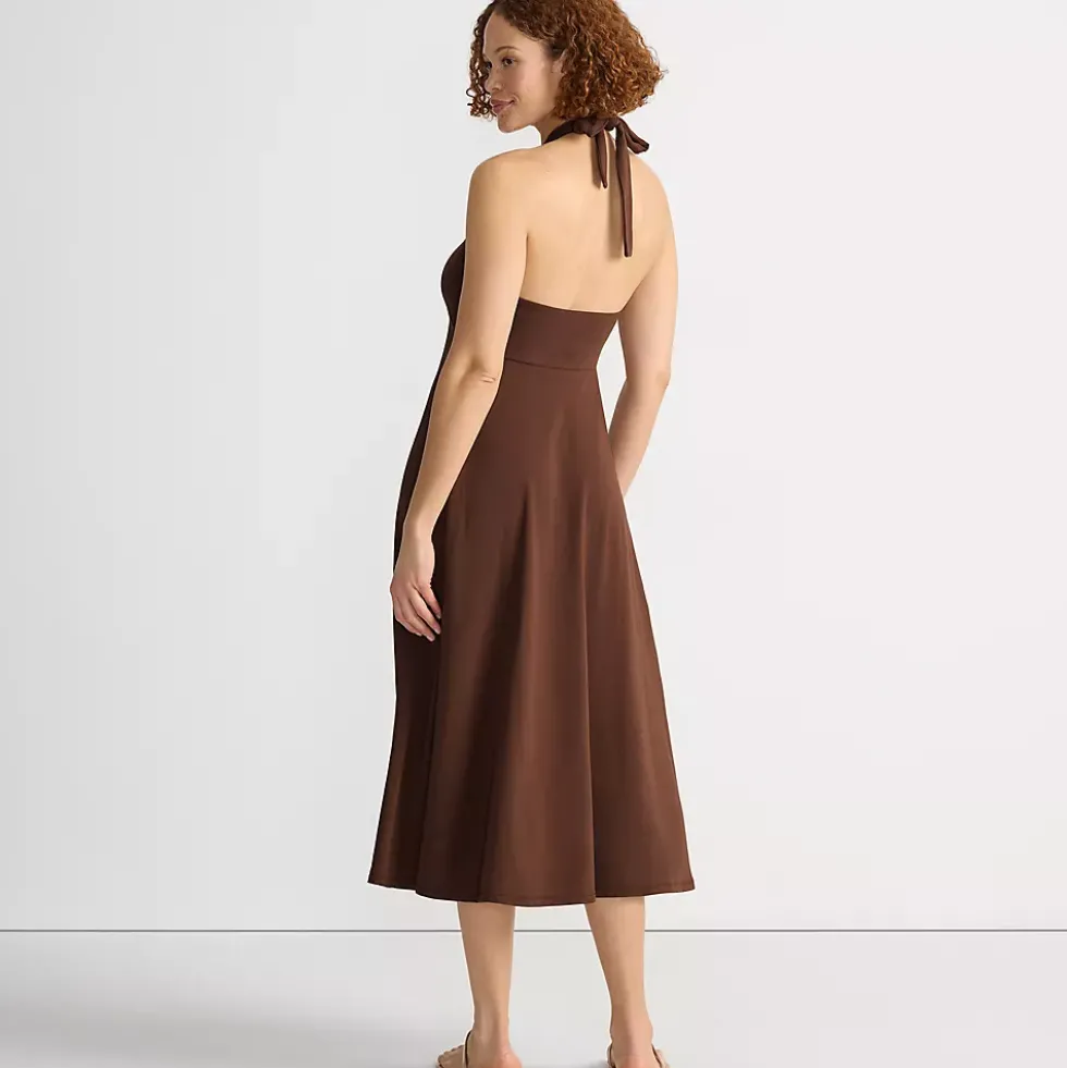 Women's Cotton Modal Halter Midi Dress