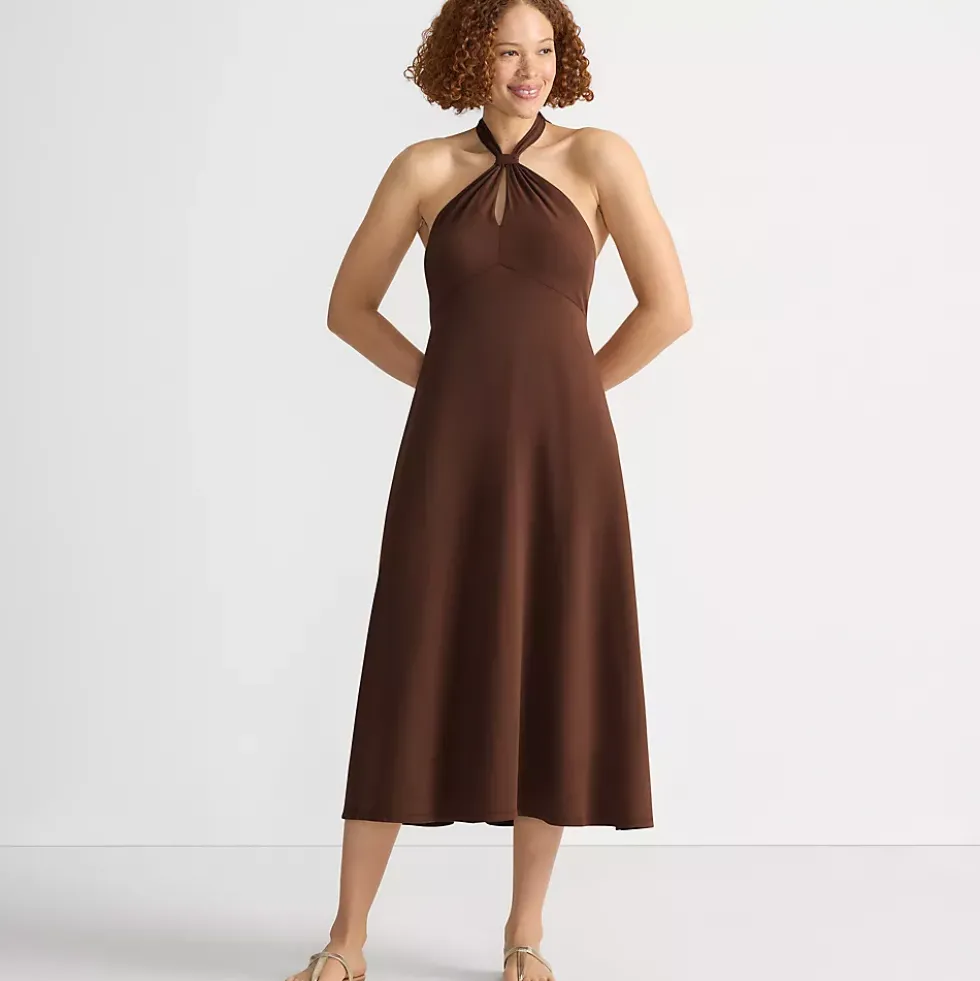 Women's Cotton Modal Halter Midi Dress