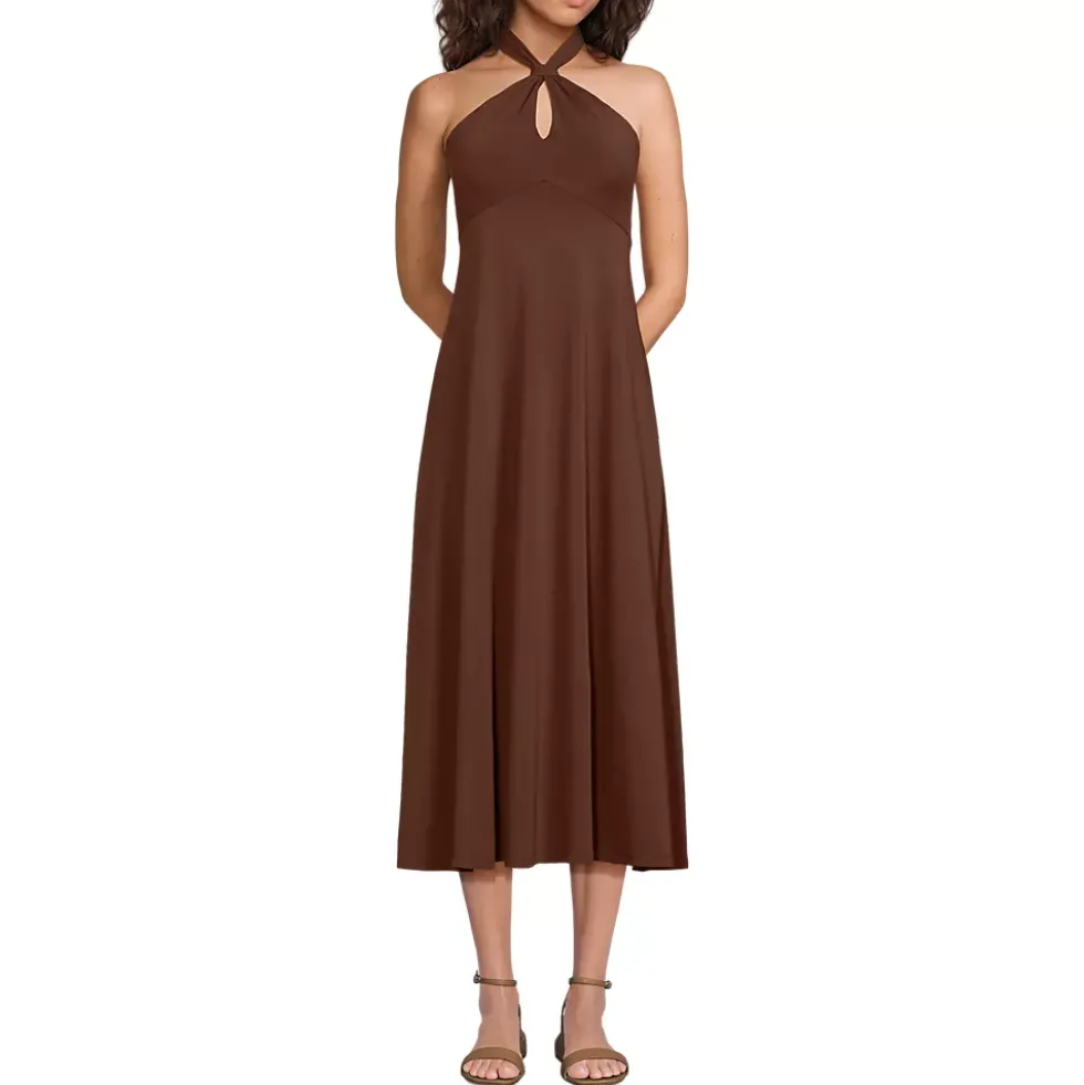 Women's Cotton Modal Halter Midi Dress