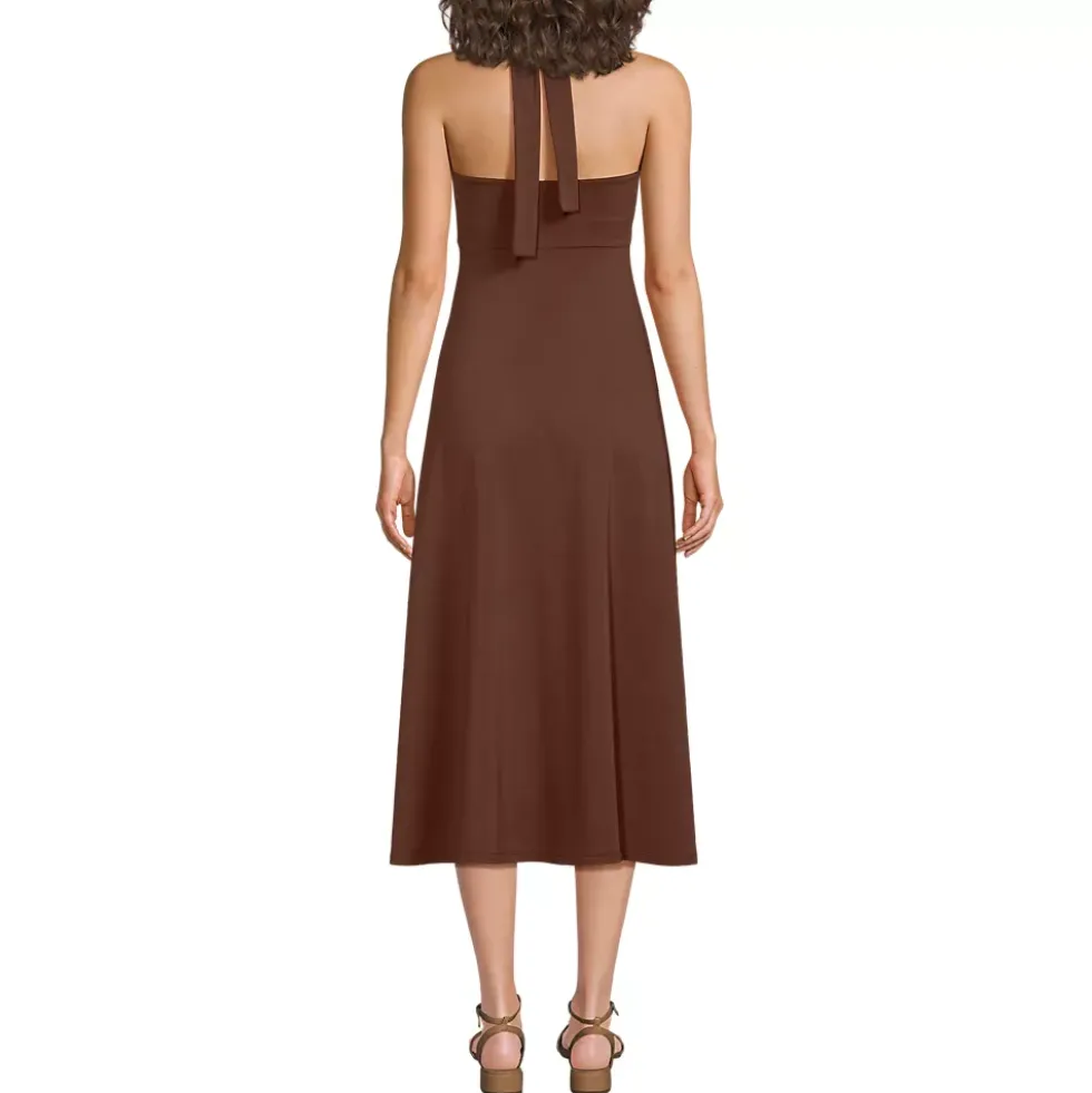 Women's Cotton Modal Halter Midi Dress