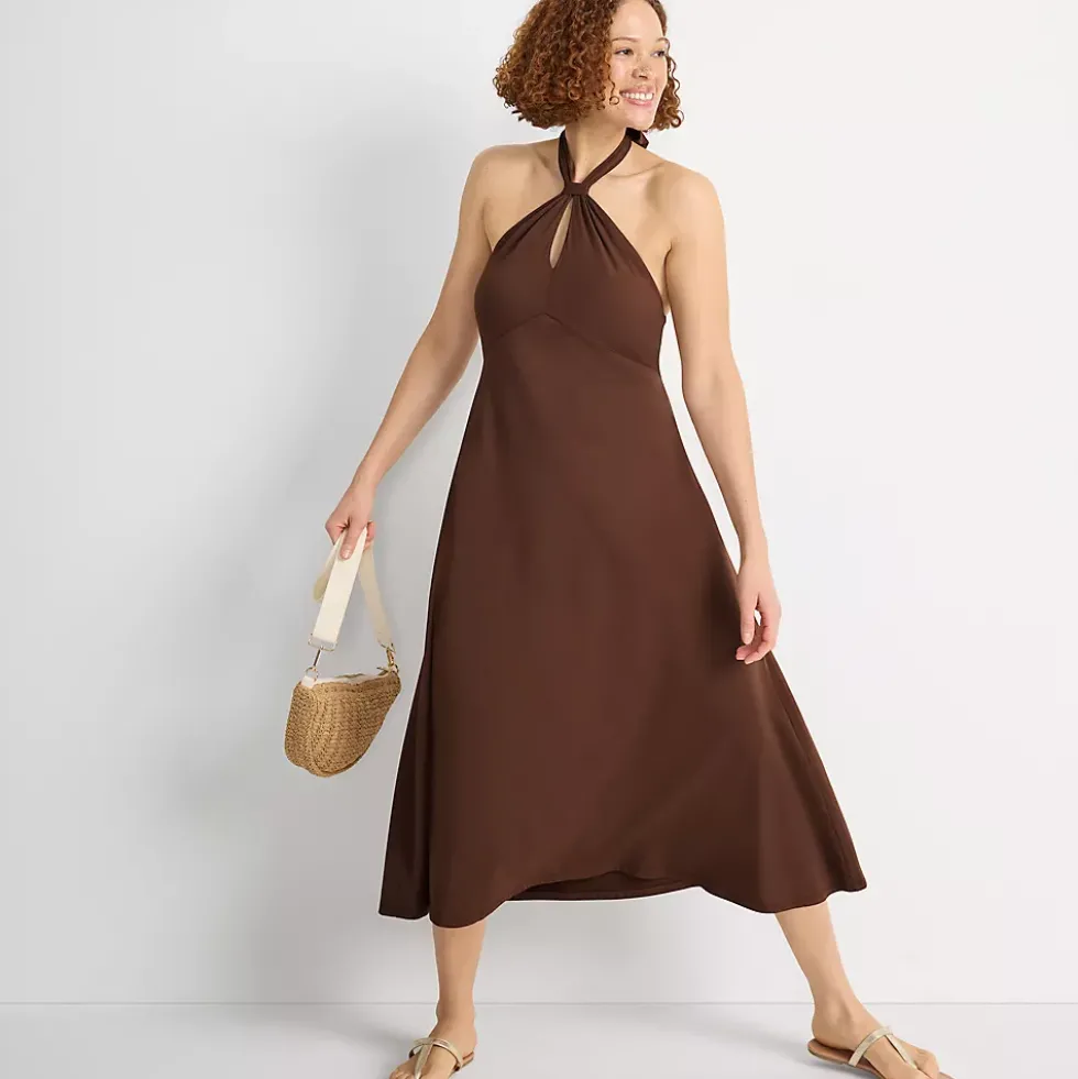 Women's Cotton Modal Halter Midi Dress