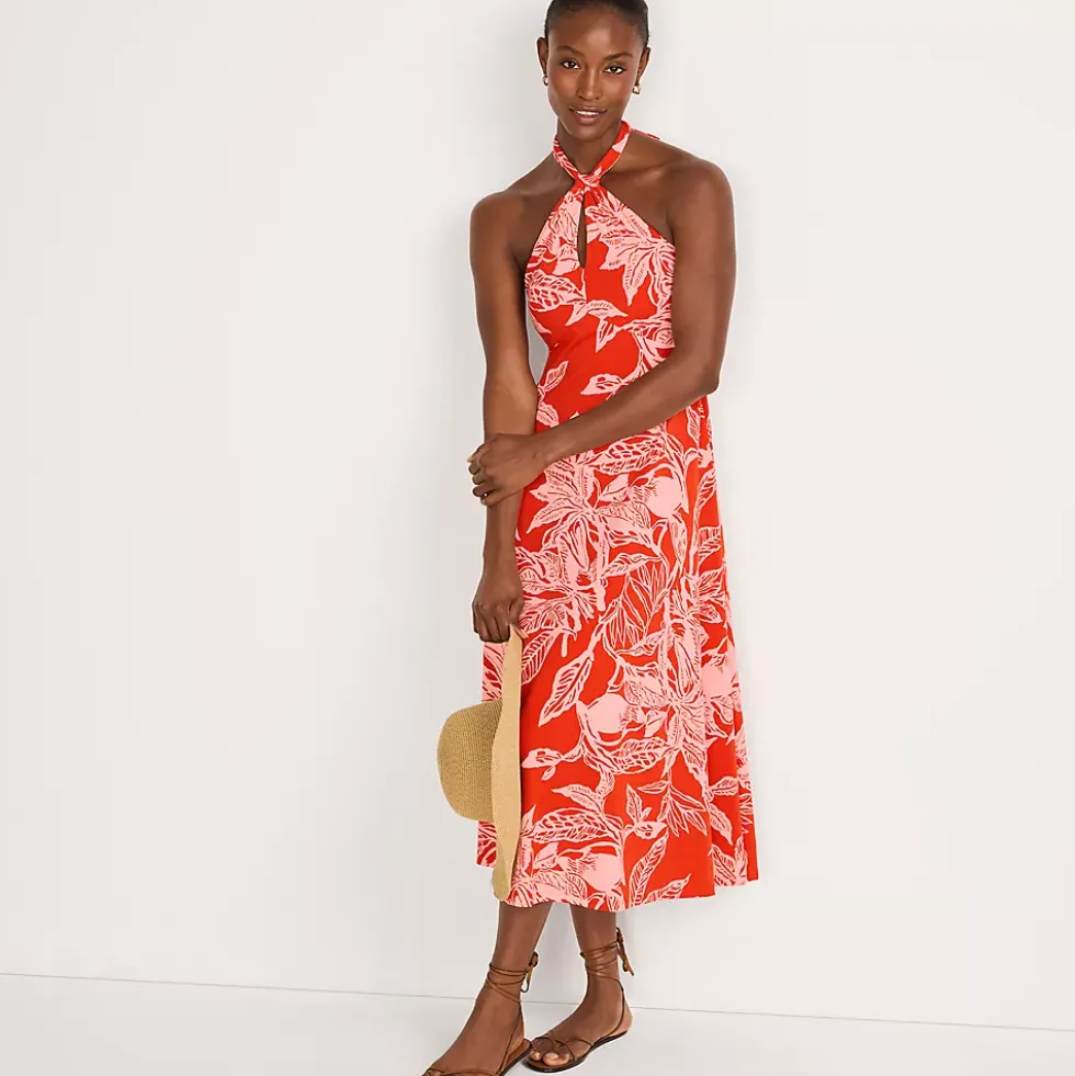 Women's Cotton Modal Halter Midi Dress