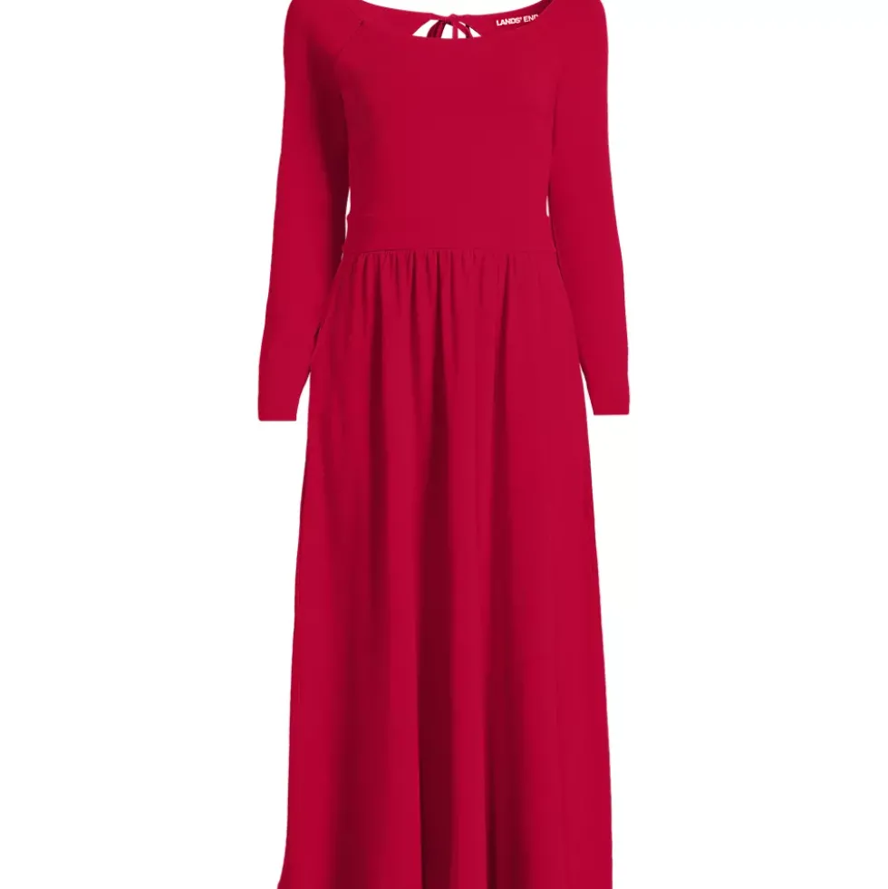 Women's Cotton Modal Off Shoulder Midi Dress