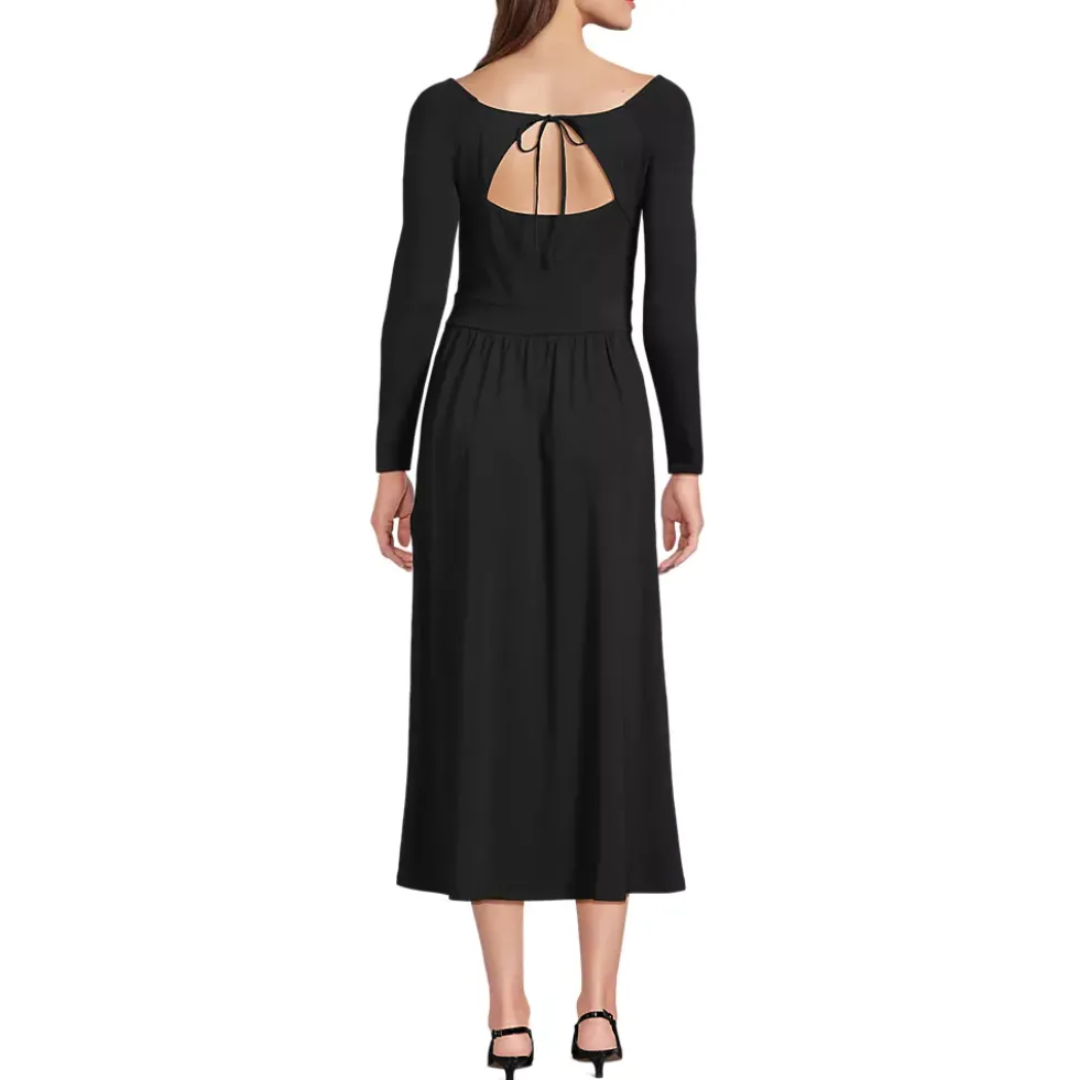 Women's Cotton Modal Off Shoulder Midi Dress