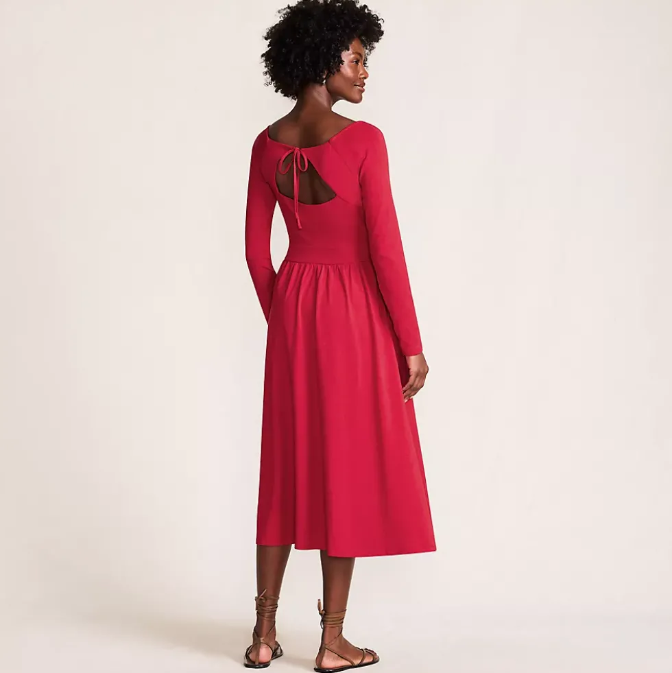 Women's Cotton Modal Off Shoulder Midi Dress