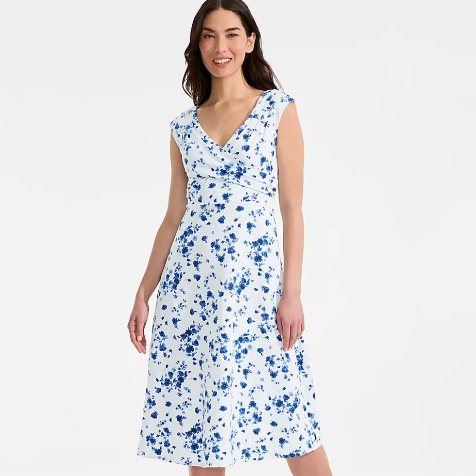 Women's Cotton Modal Off the Shoulder Wrap Midi Dress