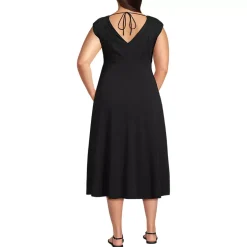 Women's Cotton Modal Off the Shoulder Wrap Midi Dress