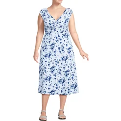 Women's Cotton Modal Off the Shoulder Wrap Midi Dress