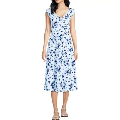 Women's Cotton Modal Off the Shoulder Wrap Midi Dress