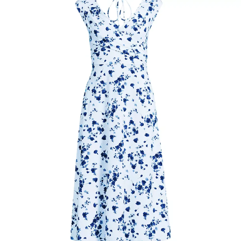 Women's Cotton Modal Off the Shoulder Wrap Midi Dress