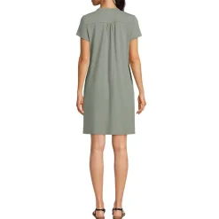 Women's Cotton Modal Pintuck Short Sleeve Dress