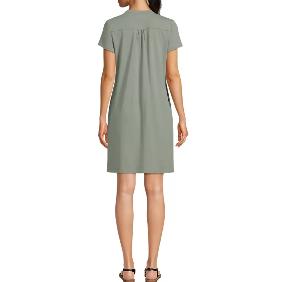 Women's Cotton Modal Pintuck Short Sleeve Dress