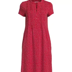 Women's Cotton Modal Pintuck Short Sleeve Dress