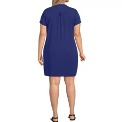 Women's Cotton Modal Pintuck Short Sleeve Dress