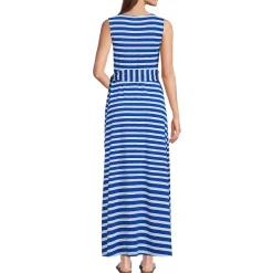 Women's Cotton Modal Sleeveless Tie Waist Maxi Dress